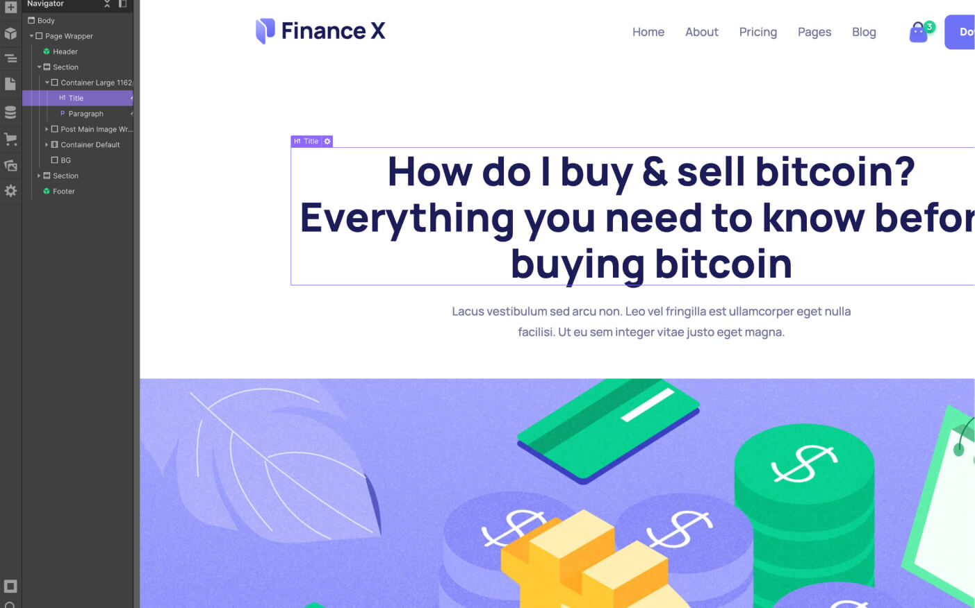 CMS Page - Finance X Webflow Template